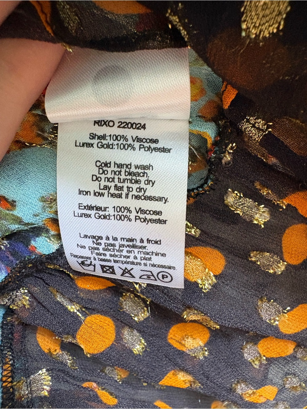 RIXO Multi-Color Mixed Print Off-Shoulder Tunic - Picture 4 of 5